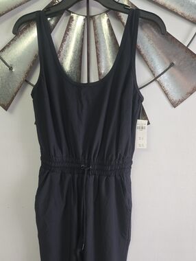 Sleeveless Black Jumpsuit with Drawstring Waist